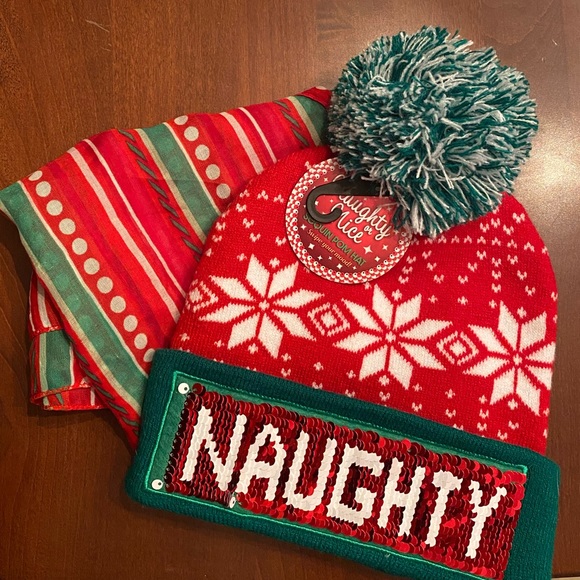 Accessories - Naughty or Nice Hat and Scarf Set